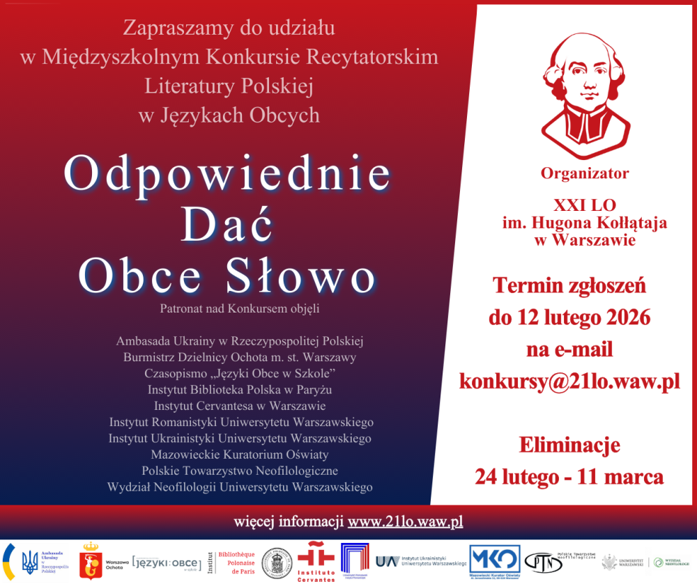 Konkurs Odpowiednie dać obce słowo 2026